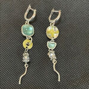 Elegant Silver and Gold Dangle Earrings